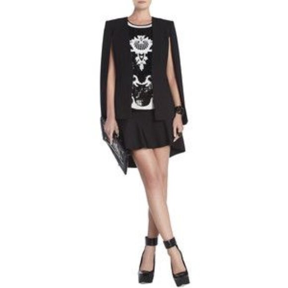 New* BCBG MAXAZRIA Upas Cape Black Color Size XS $228 - Picture 1 of 6